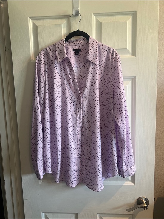 Ann Taylor Tops - Ann Taylor Lavender Polka Dot Blouse